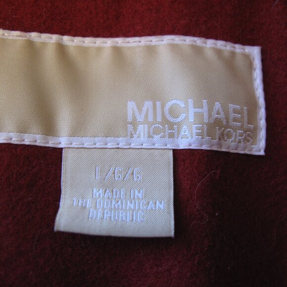 MICHAEL KORS Red Wool Blend Pea Coat - Picture 6 of 10